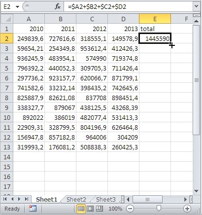 Copying Example Table